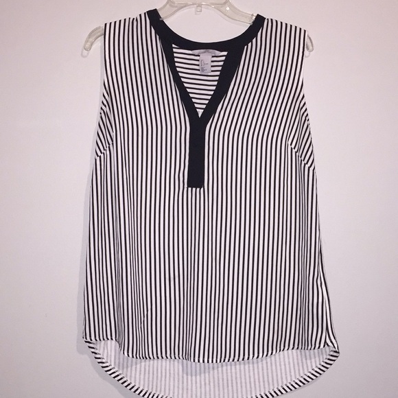 H&M Tops - 100% Viscose H&M Black and White Striped Blouse